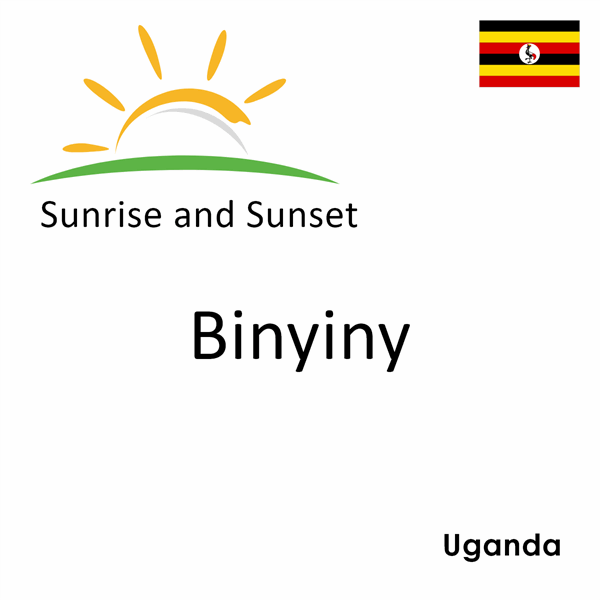 Sunrise and sunset times for Binyiny, Uganda