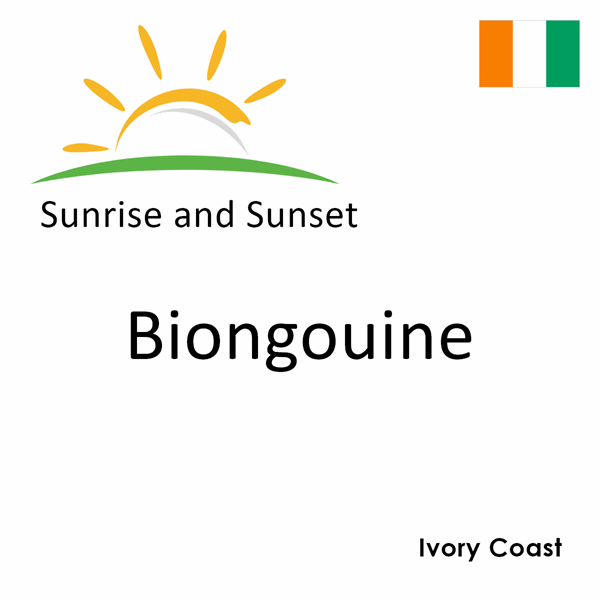 Sunrise and sunset times for Biongouine, Ivory Coast