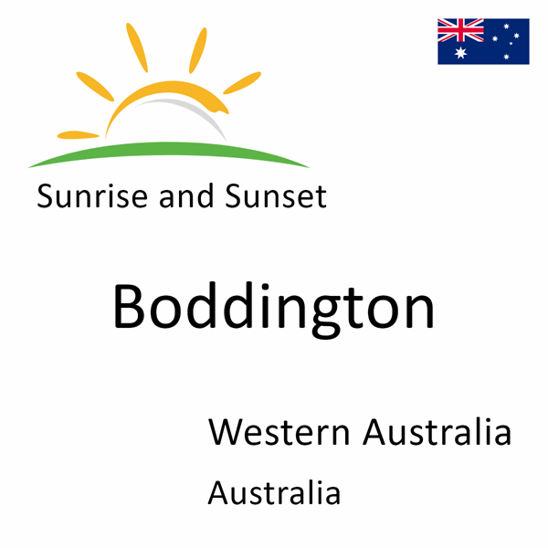 Sunrise and sunset times for Boddington, Western Australia, Australia