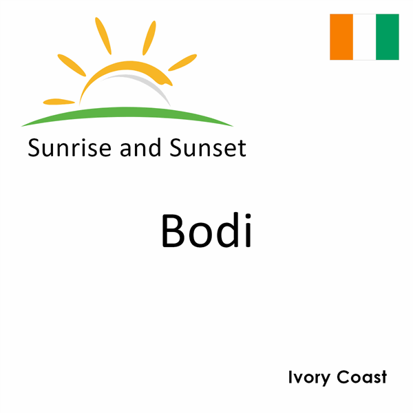 Sunrise and sunset times for Bodi, Ivory Coast