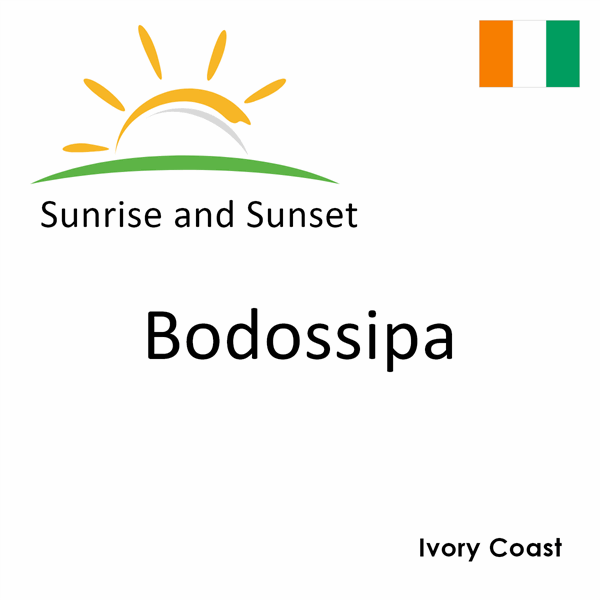 Sunrise and sunset times for Bodossipa, Ivory Coast