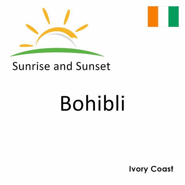 Sunrise and sunset times for Bohibli, Ivory Coast