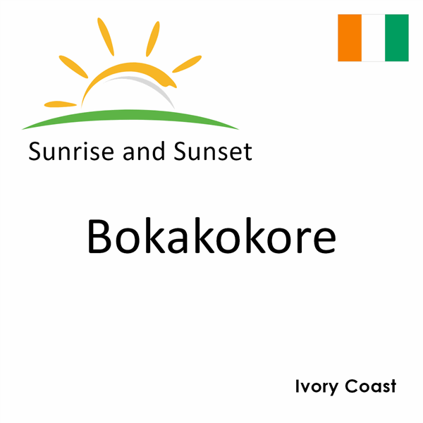 Sunrise and sunset times for Bokakokore, Ivory Coast