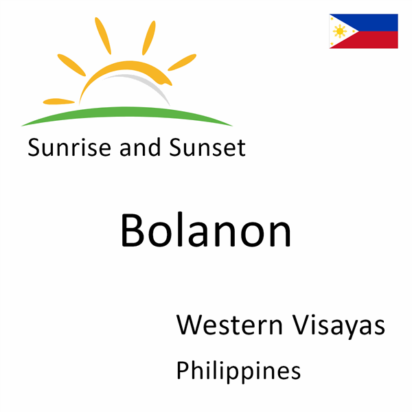 Sunrise and sunset times for Bolanon, Western Visayas, Philippines