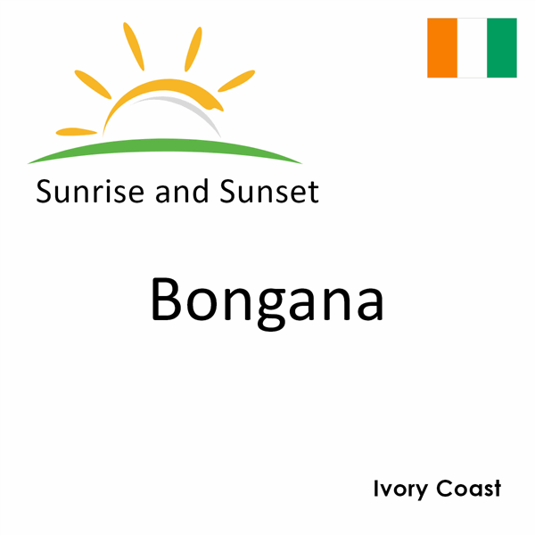 Sunrise and sunset times for Bongana, Ivory Coast