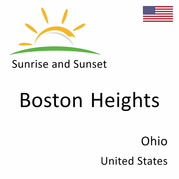 Sunrise and sunset times for Boston Heights, Ohio, United States