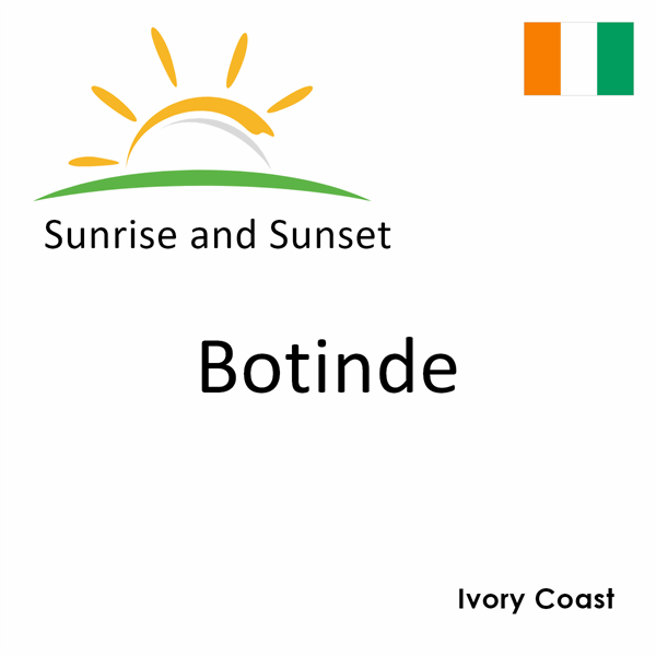 Sunrise and sunset times for Botinde, Ivory Coast