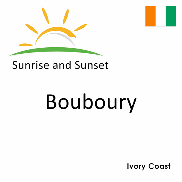 Sunrise and sunset times for Bouboury, Ivory Coast