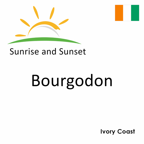 Sunrise and sunset times for Bourgodon, Ivory Coast