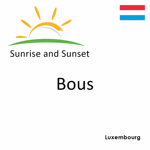 Sunrise and sunset times for Bous, Luxembourg