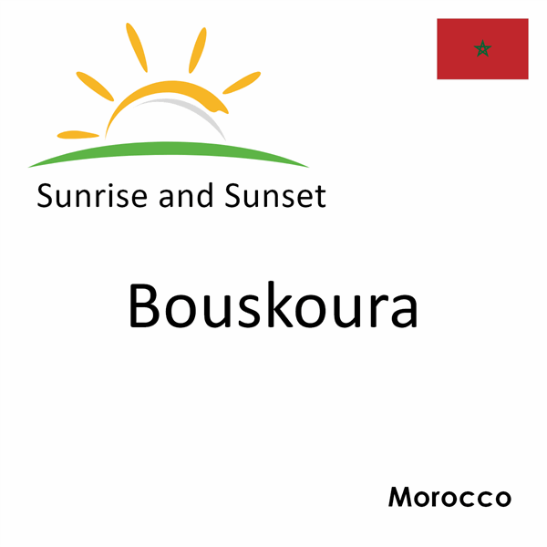 Sunrise and sunset times for Bouskoura, Morocco