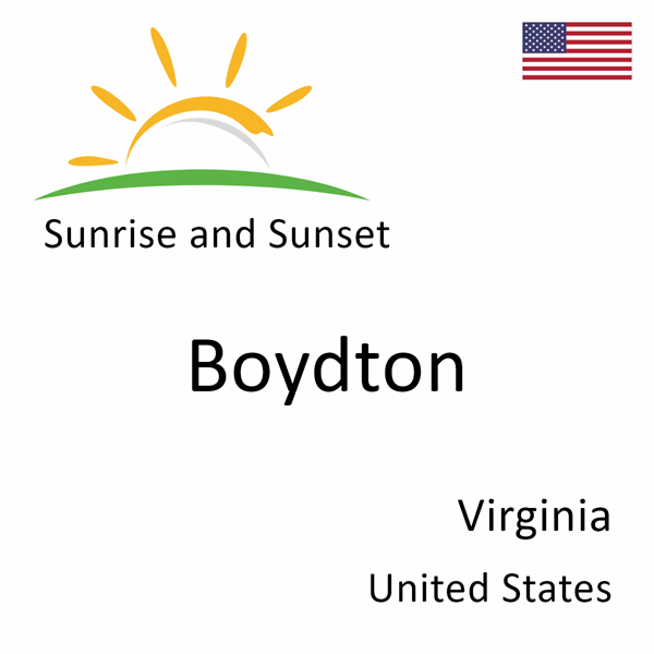 Sunrise and sunset times for Boydton, Virginia, United States