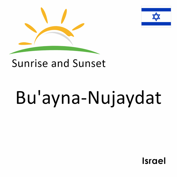 Sunrise and sunset times for Bu'ayna-Nujaydat, Israel