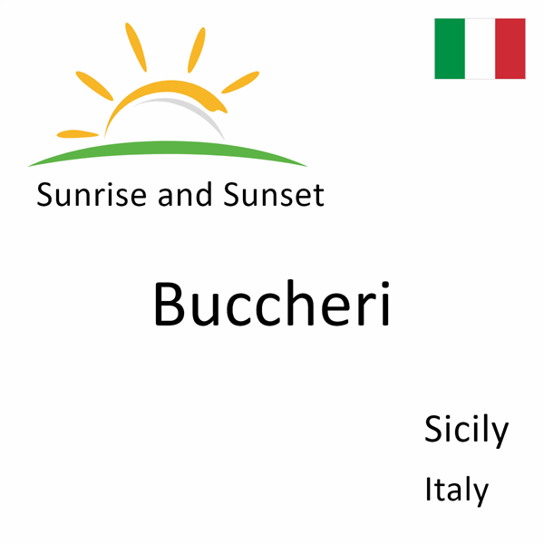 Sunrise and sunset times for Buccheri, Sicily, Italy