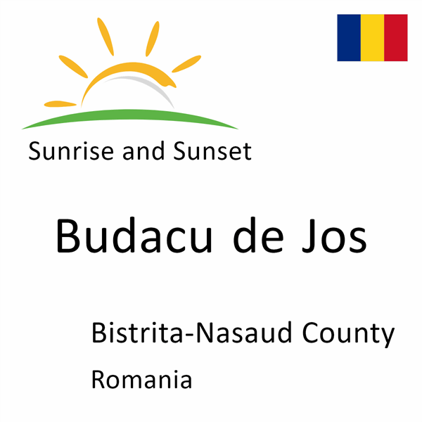 Sunrise and sunset times for Budacu de Jos, Bistrita-Nasaud County, Romania