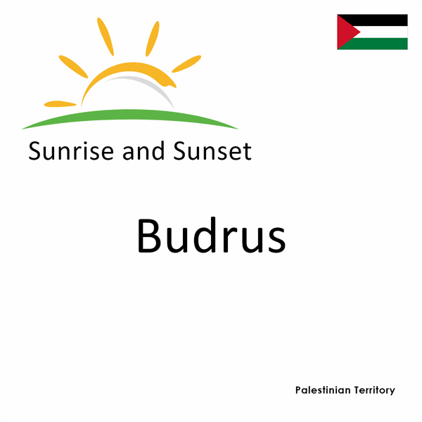 Sunrise and sunset times for Budrus, Palestinian Territory