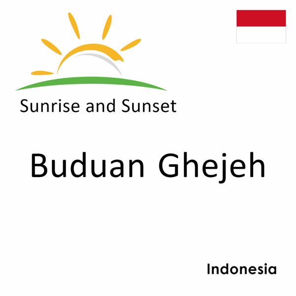 Sunrise and sunset times for Buduan Ghejeh, Indonesia