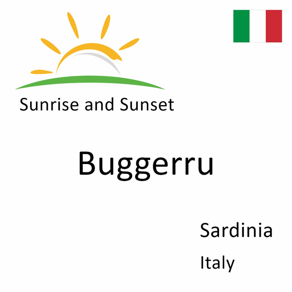 Sunrise and sunset times for Buggerru, Sardinia, Italy