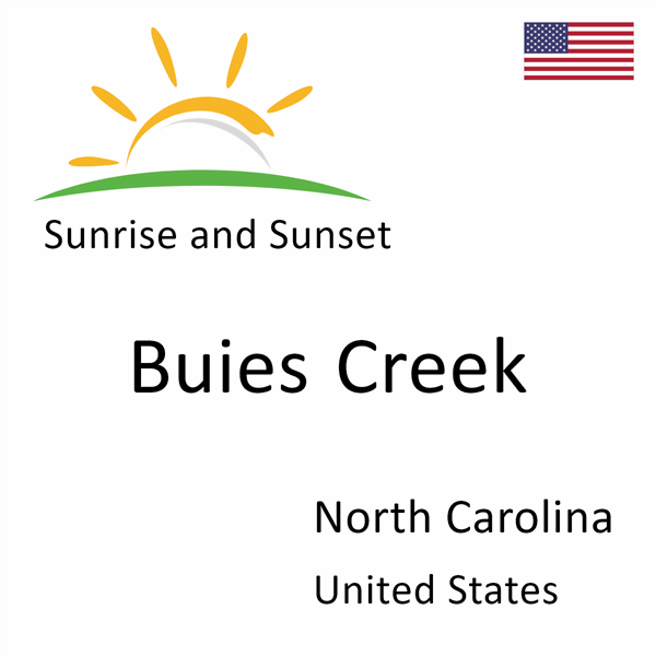 Sunrise and sunset times for Buies Creek, North Carolina, United States