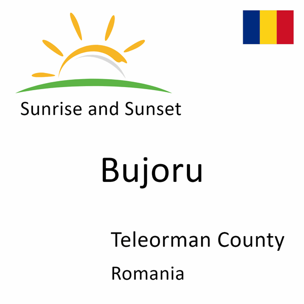 Sunrise and sunset times for Bujoru, Teleorman County, Romania