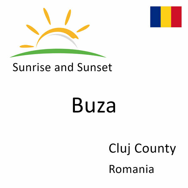 Sunrise and sunset times for Buza, Cluj County, Romania