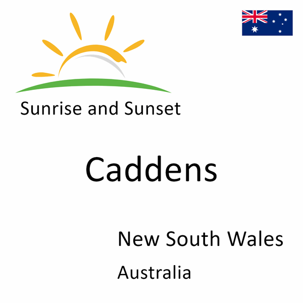 Sunrise and sunset times for Caddens, New South Wales, Australia