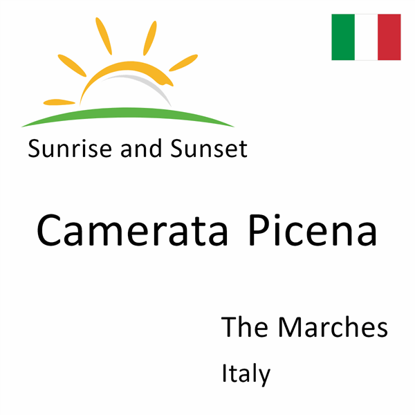 Sunrise and sunset times for Camerata Picena, The Marches, Italy