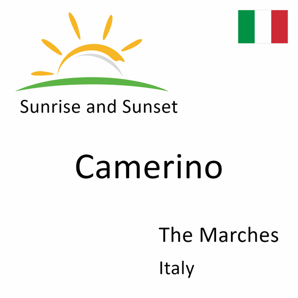 Sunrise and sunset times for Camerino, The Marches, Italy