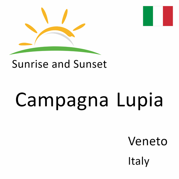 Sunrise and sunset times for Campagna Lupia, Veneto, Italy