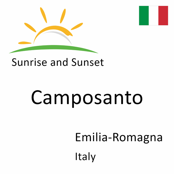 Sunrise and sunset times for Camposanto, Emilia-Romagna, Italy