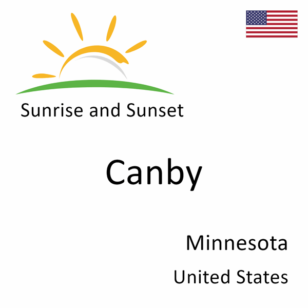 Sunrise and sunset times for Canby, Minnesota, United States