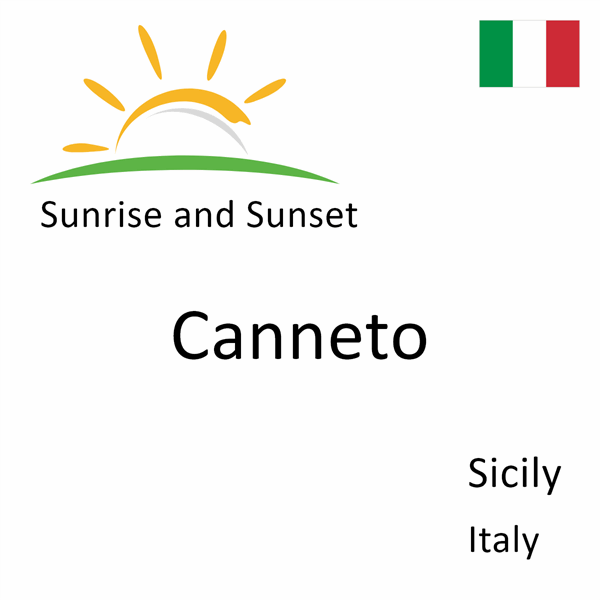 Sunrise and sunset times for Canneto, Sicily, Italy