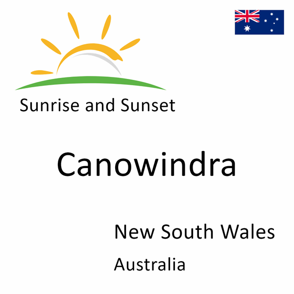 Sunrise and sunset times for Canowindra, New South Wales, Australia