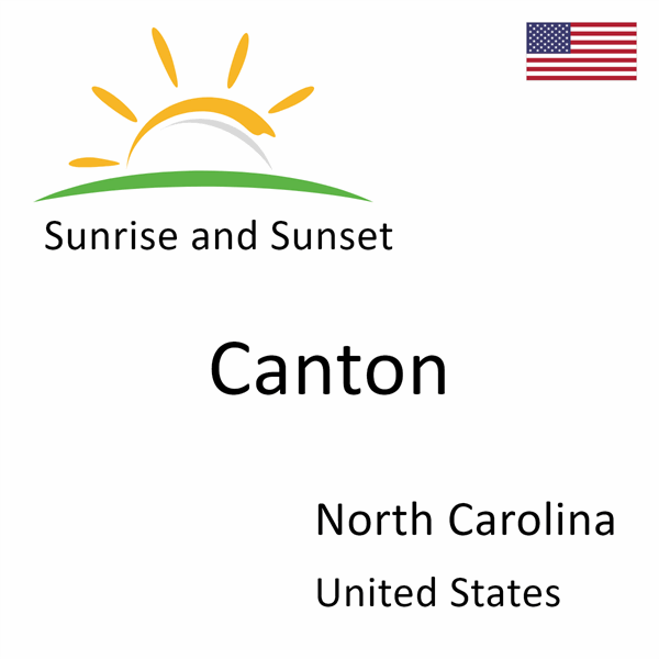 Sunrise and sunset times for Canton, North Carolina, United States