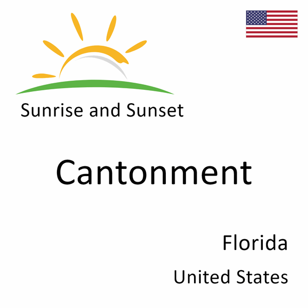 Sunrise and sunset times for Cantonment, Florida, United States