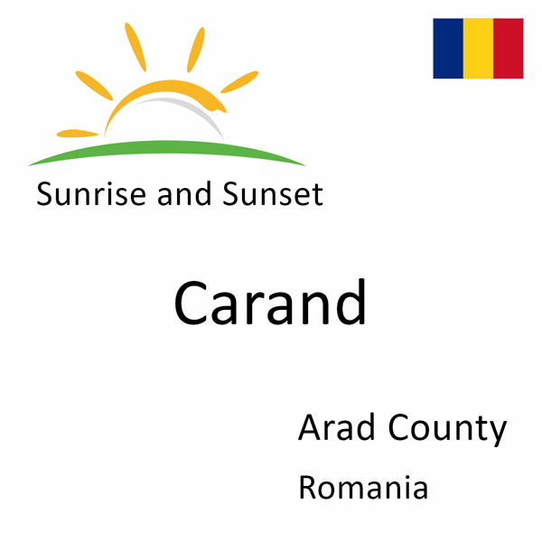 Sunrise and sunset times for Carand, Arad County, Romania