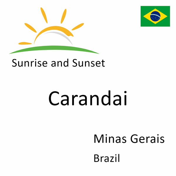 Sunrise and sunset times for Carandai, Minas Gerais, Brazil