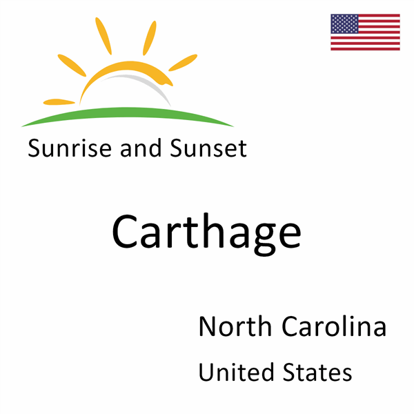 Sunrise and sunset times for Carthage, North Carolina, United States