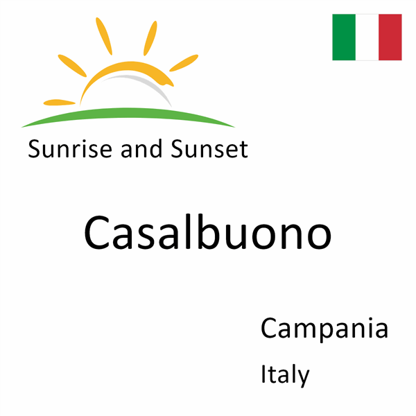 Sunrise and sunset times for Casalbuono, Campania, Italy