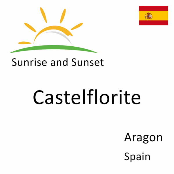 Sunrise and sunset times for Castelflorite, Aragon, Spain