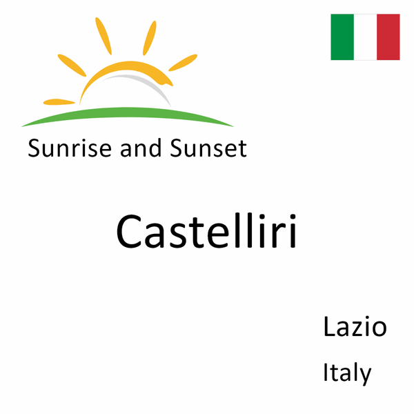 Sunrise and sunset times for Castelliri, Lazio, Italy