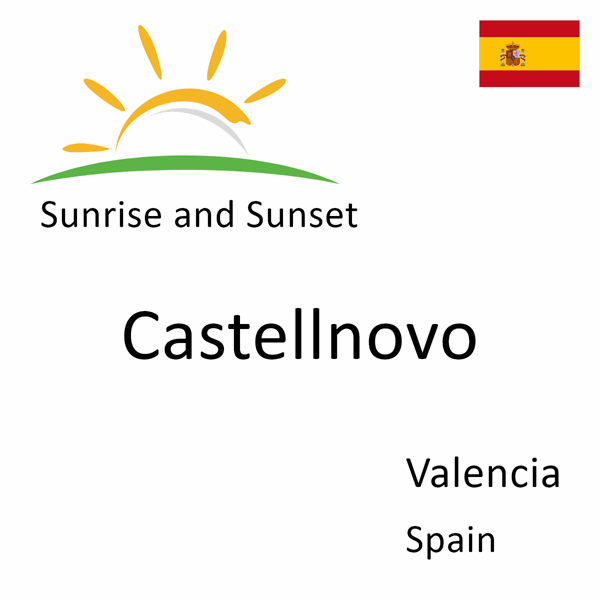 Sunrise and sunset times for Castellnovo, Valencia, Spain