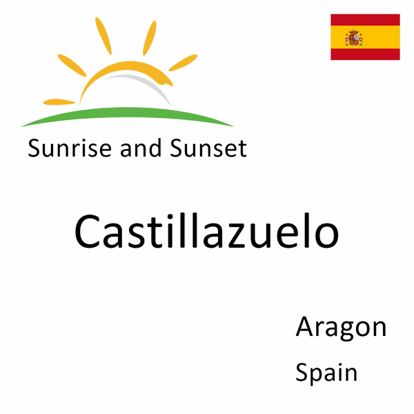 Sunrise and sunset times for Castillazuelo, Aragon, Spain