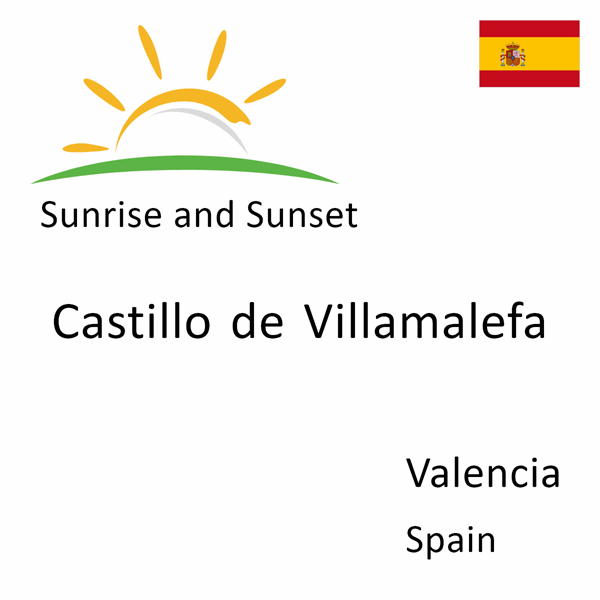 Sunrise and sunset times for Castillo de Villamalefa, Valencia, Spain