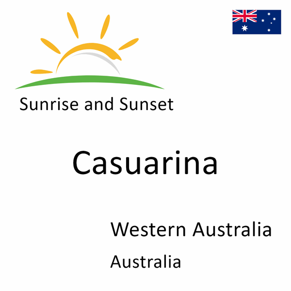 Sunrise and sunset times for Casuarina, Western Australia, Australia