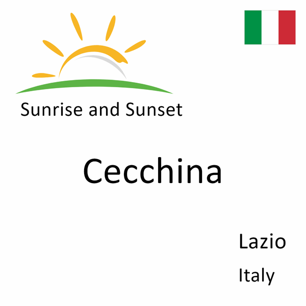 Sunrise and sunset times for Cecchina, Lazio, Italy