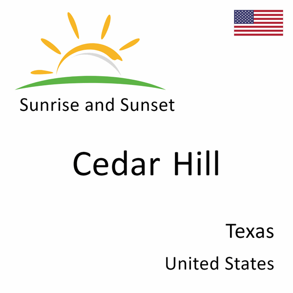 Sunrise and sunset times for Cedar Hill, Texas, United States