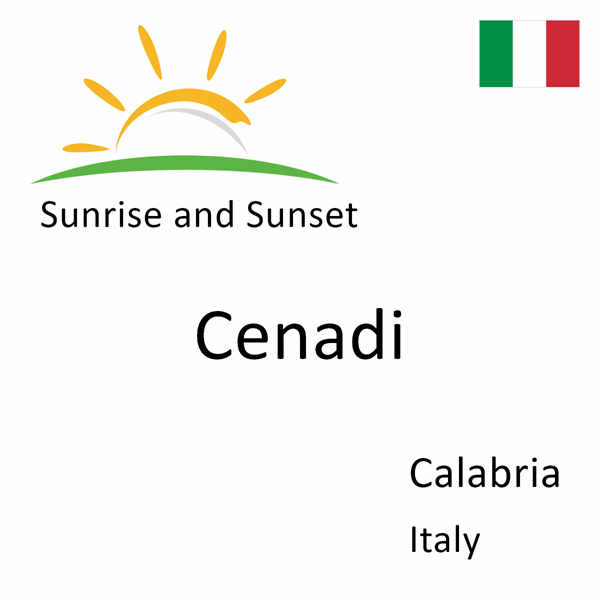 Sunrise and sunset times for Cenadi, Calabria, Italy