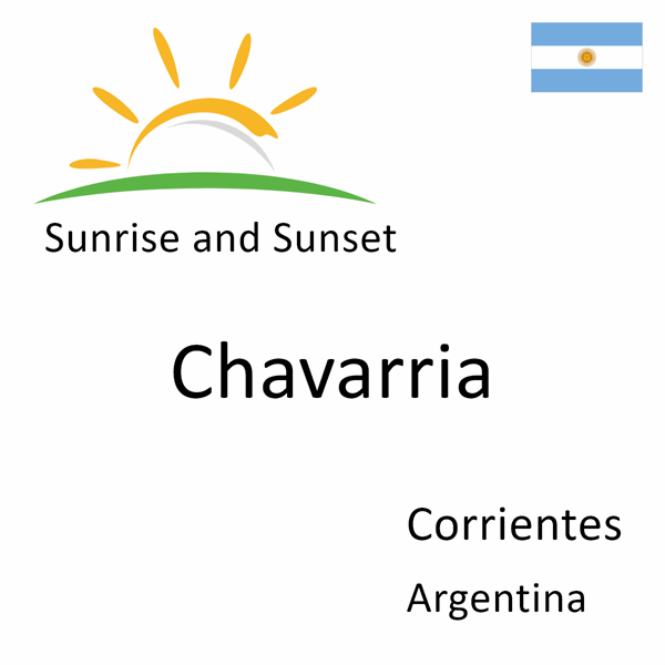 Sunrise and sunset times for Chavarria, Corrientes, Argentina