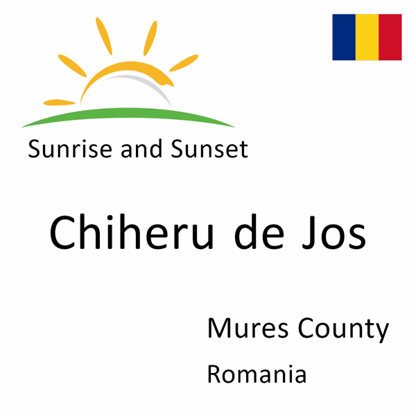 Sunrise and sunset times for Chiheru de Jos, Mures County, Romania